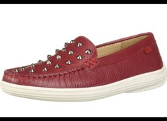 MARC JOSEPH NEW YORK Kids Leather Studded Loafer Red Grainy SZ 5.5 NEW