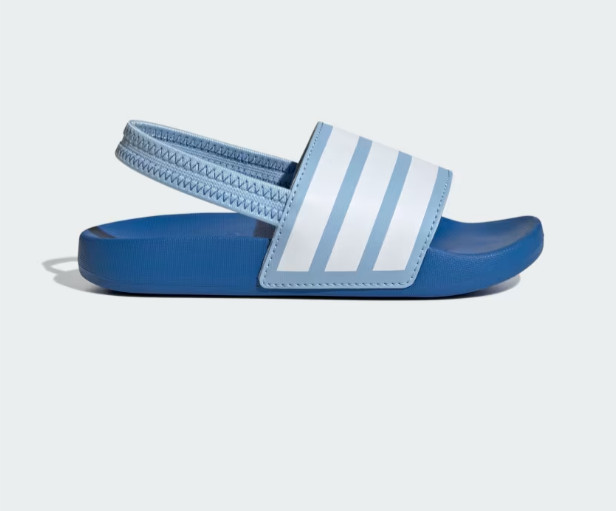 adidas Adilette E Strap Kids Slides Blue White JR5332 – Size K12