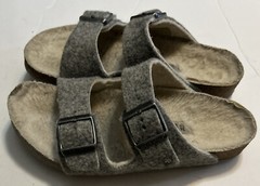 Birkenstock Kids Gray wool felt Sandals Sz34 Us Sz 3-3.5