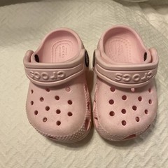Crocs Unisex Kids Classic Clog Shoes Black Slip-On Logo Strap US C4