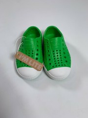 Childrens Native Grasshopper Green Shell White Jefferson Shoes NEW! NIB