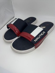 Nautica Unisex Youth Size 5M Logo Navy/Red/White Slide Sandals L Adjustable