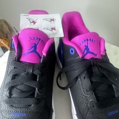 Jordan DAY1 EO Size 4.5Y / 6W Black White Pink Blue Easy Slip On Heel FQ1306 064