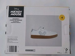Disney Mickey Mouse Toddler Character Sneaker White Holographic Size 4 NEW