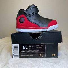 TD Nike Jordan Flight Tradition 819540-001 Black Gym Red NEW Toddler Size 5c