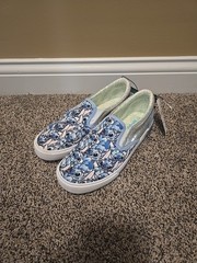 Ground Up Disney Lilo Stitch Silver And Blue Glitter Slip On Shoes Youth Size 6