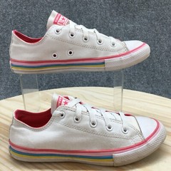 Converse Shoes Junior 3 Chuck Taylor All Star Ox Sneakers Pink White Low 668484F