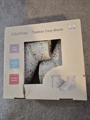 Lily & Dan Toddler Cozy Boots Multicolor Faux Suede Faux Fur Lining US 11/12