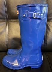 Hunter Original Kids Gloss Royal Blue Boots US Size 5B/6G