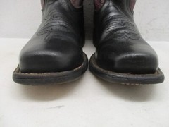 ANDERSON BEAN BOOTS Black Purple Leather Cowboy Boot Youth Kids Size 3 St 2001