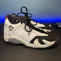 Jordan Air Jordan 14 Retro Shoes Youth Size 3.5Y White Black Leather Basketball