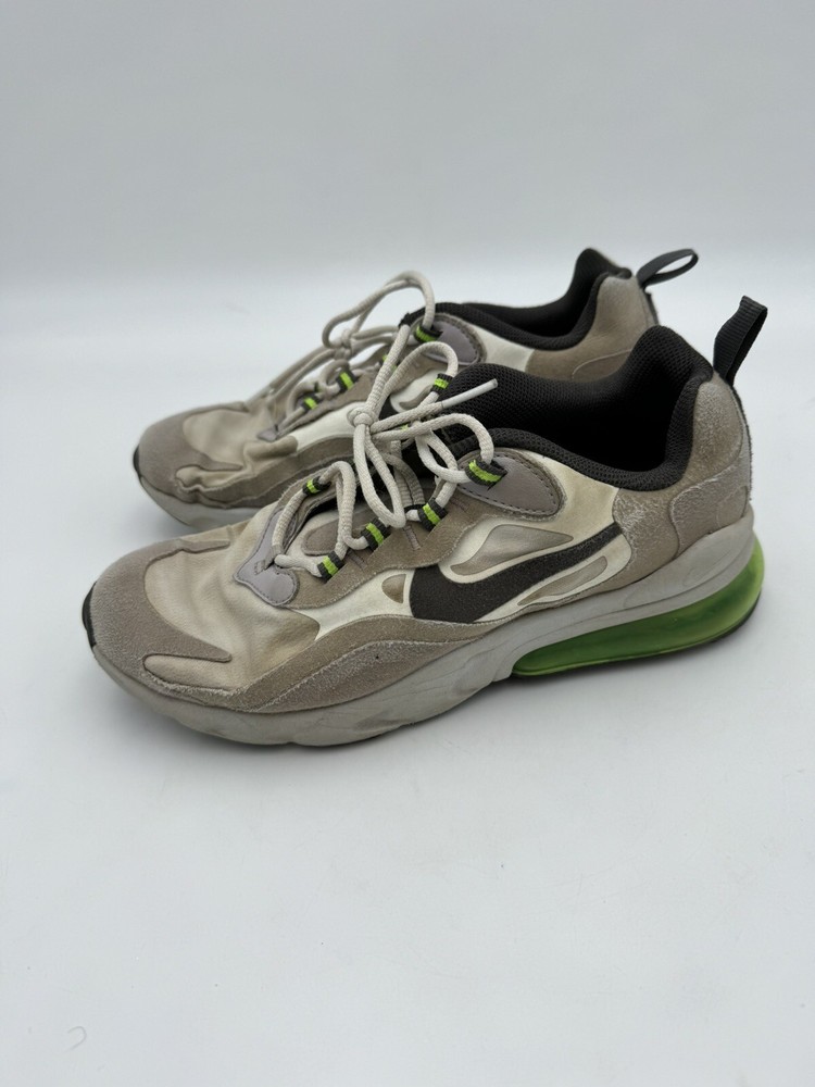 Nike Air Max 270 React GS BQ0103-102 WhiteGrey Green Heel Size 5.5Y EUC