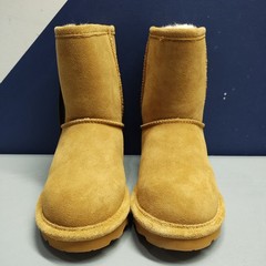 Bearpaw Elle Boots Youth Size 2 Brown Cow Suede Hiber Tech Waterproof Slip On