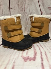 Cat & Jack Tan Black Waterproof Bootie Faux Fur Unisex Kids Size 9 child