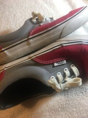 vans kids size 3 Red and Gray lightly used, good condition, lots of life left.