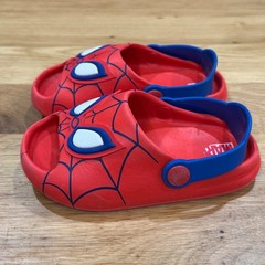 Marvel Spider-Man Kids Clogs Red Blue Web Graphic Sandals Ground Up Size 9