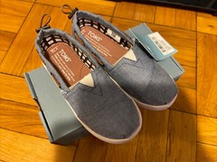 Toms Youth 12 Boys Girls Canvas Chambray Bimini Shoes New In Box With Tag