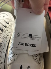 Joe Boxer Kids Smiley Face Pattern High Top Lace Up Sneakers White Size 1 NEW