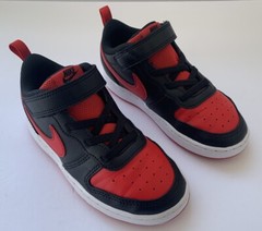 Nike Court Borough Low 2 Boys Size Us 10C BQ5453-007 Black & Red