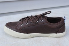 Sperry Top-Sider SP-DECKFIN Brown Leather Sneakers Youth Size 5 YB58422A