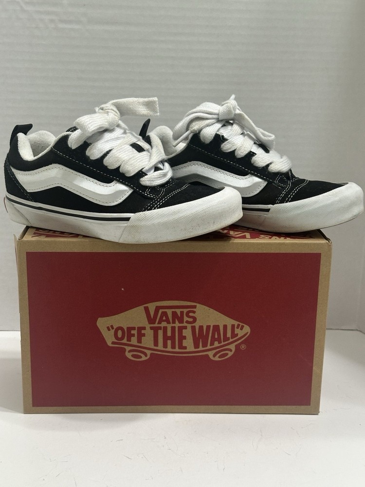 Vans Knu Skool Kids Black White US KIDS Size 2.0 Classic Skate in Original Box