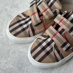 Kids Burberry Nova Check Plaid Strap Shoes Size 31 EU