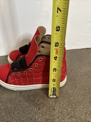 Charlotte Olympia „INCY WEB HIGH-TOPS“ Red Canvas Leather Shoes Kids Sz 27