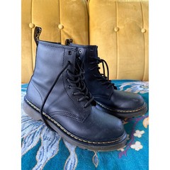 Dr Martens 1460 Y Boots Big Kid Black Leather Grunge Goth Punk Zip US M 5 US L 6