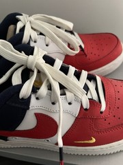 Nike Air Force 1 Low Top Kids Sneaker Leather Red/White/Navy US 5Y EU 37.5