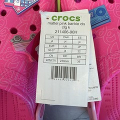 Crocs Barbie Pink Classic Clog Kids J4 EUR 36-37 Slip-On MPN 211406-90H