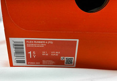Nike Flex Runner 4 PS Black Volt White Size 1.5Y IF2894-003