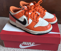 Nike Dunk Low GS Orange White Black Unisex Kids Sneaker Leather 6Y