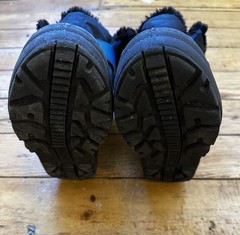 SOREL Kids Snow Boots Commander Youth Size 12 Black Super Blue Waterproof Boot