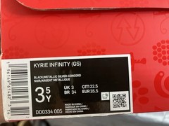 NIKE Kyrie Infinity GS Black Metallic Silver DD0334-005 Youth 3.5Y Women’s 5