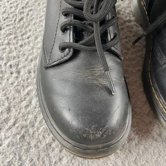 Dr. Martens Docs 1460 J Combat Boots Youth US Size 3 Black Leather Side Zip