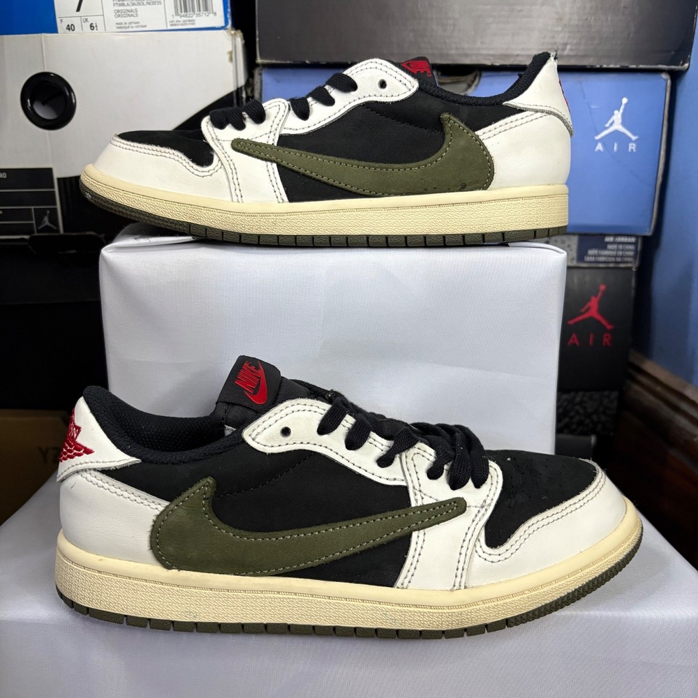 Size 3Y – Nike Air Jordan Travis Scott x Air Jordan 1 Retro Low OG PS Olive