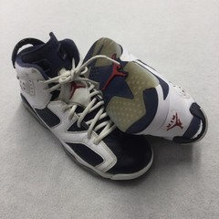 Jordan Air Jordan 6 Retro Shoes Youth Size 6.5Y White Navy High Top 384665-164