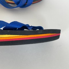 SEE CONDITION & MEASUREMENTS Vintage 70s Rainbow Stripe Beach Flip Flops Kids