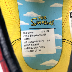 Vans x The Simpsons El Barto Old Skool 2020 KIDS 13 Red Bart Simpson