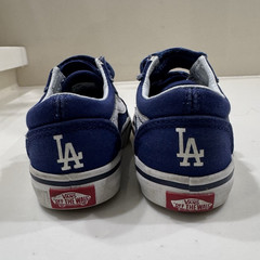 VANS Off The Wall LA Hook & Loop Low Top Canvas Blue/White Kids Size 7