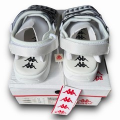 Kappa – 222 Banda Aster 7 Slides Kids – Unisex Youth Size 12 – White Black