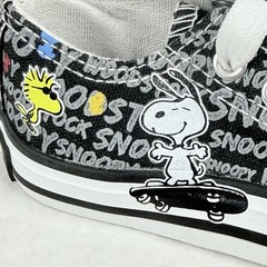 Peanuts Snoopy Black Canvas Lace-Up Children’s Shoes Skateboard Size 6M