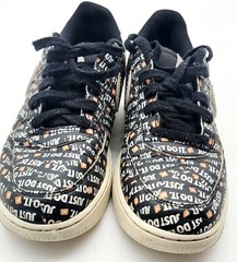 Nike Air Force 1 LV8 Kids Just Do It Black White Orange AT2976 001 Size 3y