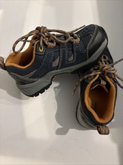 Kids L.L.Bean Trail Model hikers Low Size 12 Carbon Navy/Orange.