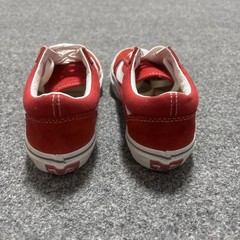 Size 1 – Vans Old Skool Red White Suede Canvas Skate Shoes Kids Youth Low Top