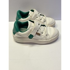 Dr Scholls Kids White Green Low Top Hook and Loop Sneakers Shoes
