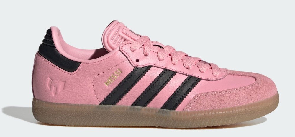 Adidas Grade School Size 8K SAMBA INDOOR ‚MESSI LIGHT PINK BLACK (GS) JR0424 NEW
