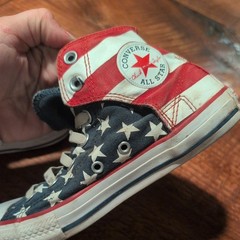 Converse Chuck Taylor AAmerican Flag Red White & Blue High Tops Kids Size 4