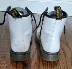 GREAT Dr Doc Martens 1460J Combat Boots Youth Size US 4 White Lace Up Side Zip