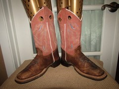 Cody James Inlay BBSC1943 Brown Pull On Square Toe Western Boots Youth Size 4 D
